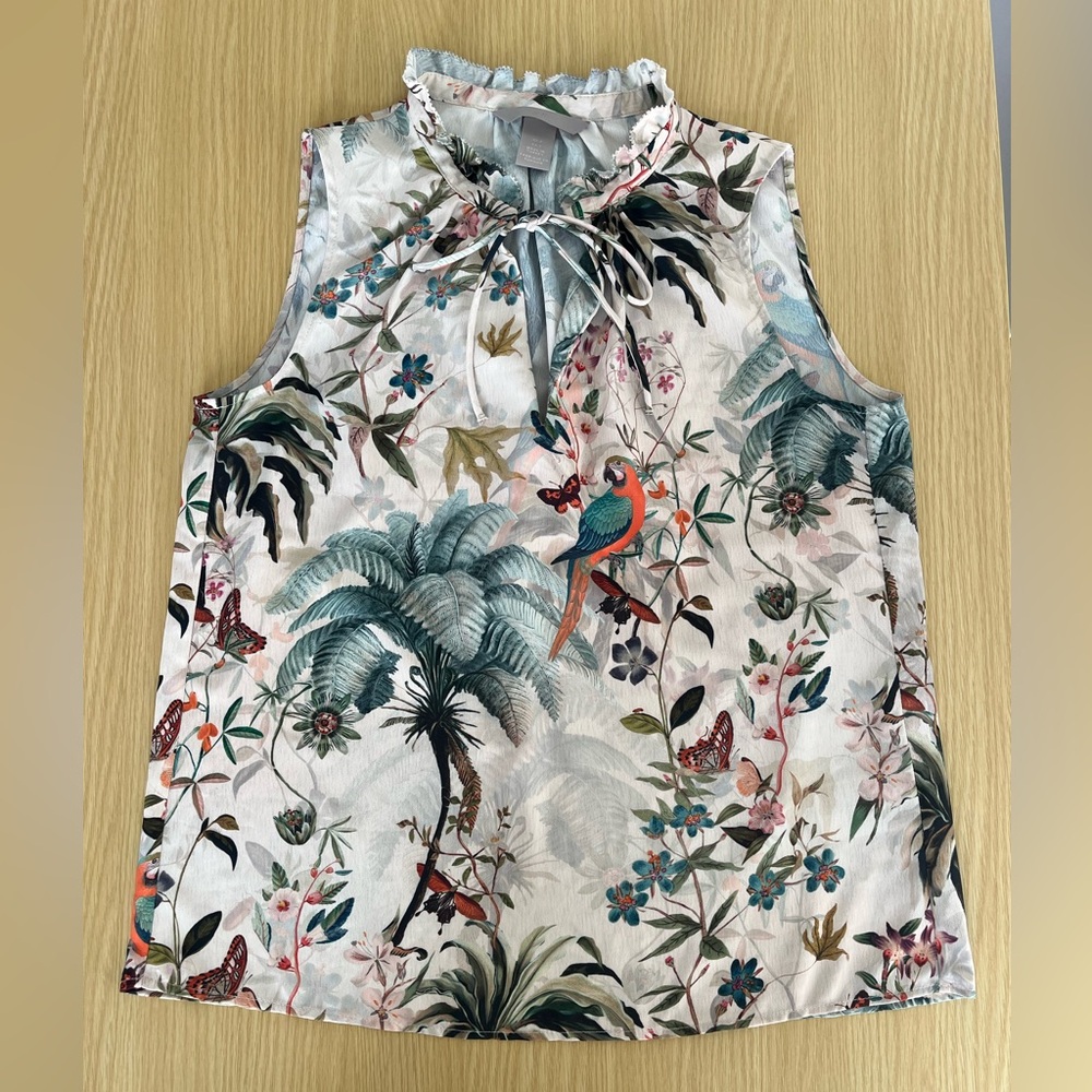 H&M Multicolor Tropical Print Blouse